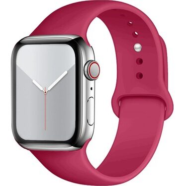 Ermer Apple Watch 38/40/41/42 mm Silikon Kordon – Kırmızı