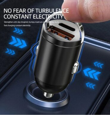45 Watt Gizli Araç Şarj Cihazı PD 25W + USB 20W QC 3.0 Hızlı Başlık