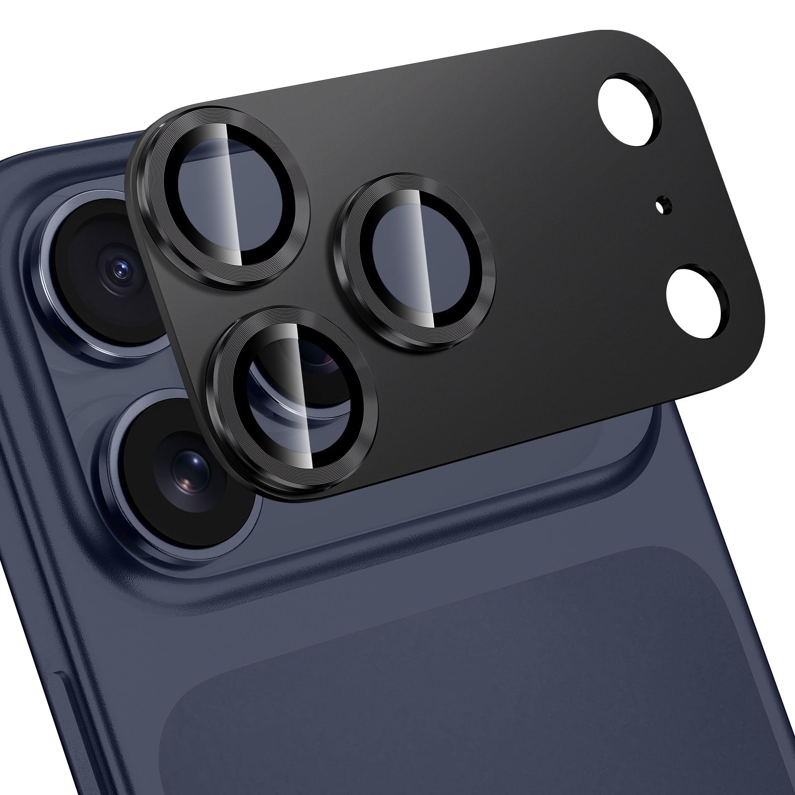 Black iPhone 17 Pro Max_01 Iphone 17 Promax İçin Tam Kaplayan Safir Kamera Koruma Lensi siyah
