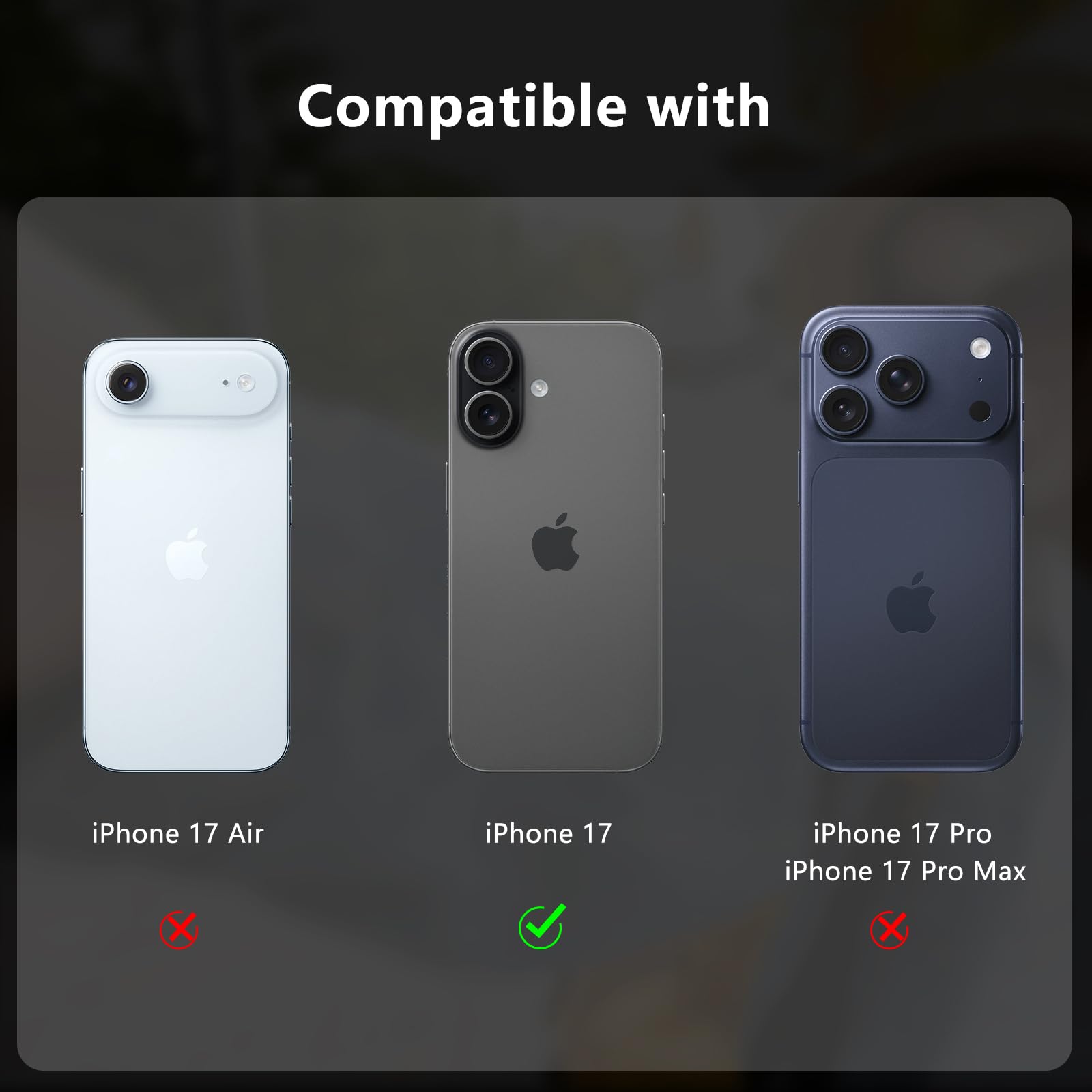 Black iPhone 17_08 Iphone 17 İçin Safir Kamera Koruma Lensi siyah