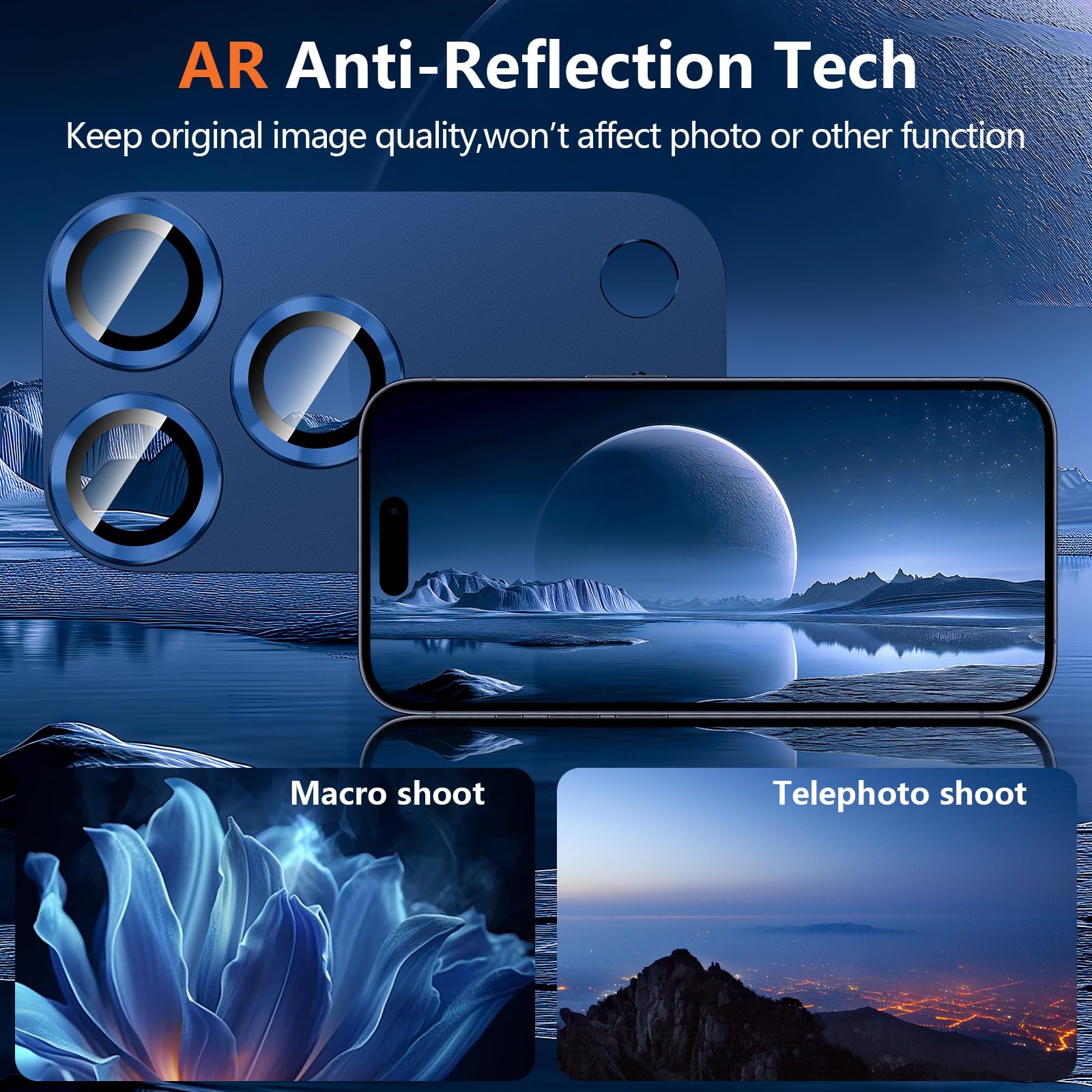 Blue iPhone 17 Pro_03 Iphone 17 Pro İçin Tam Kaplayan Safir Kamera Koruma Lensi lacivert