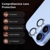 Iphone 17 İçin Safir Kamera Koruma Lensi Mavi