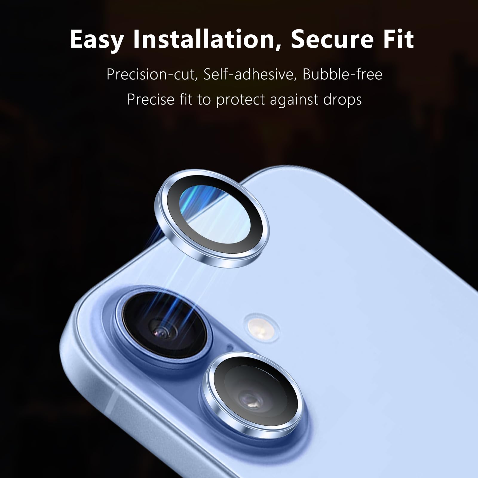 Iphone 17 İçin Safir Kamera Koruma Lensi Mavi