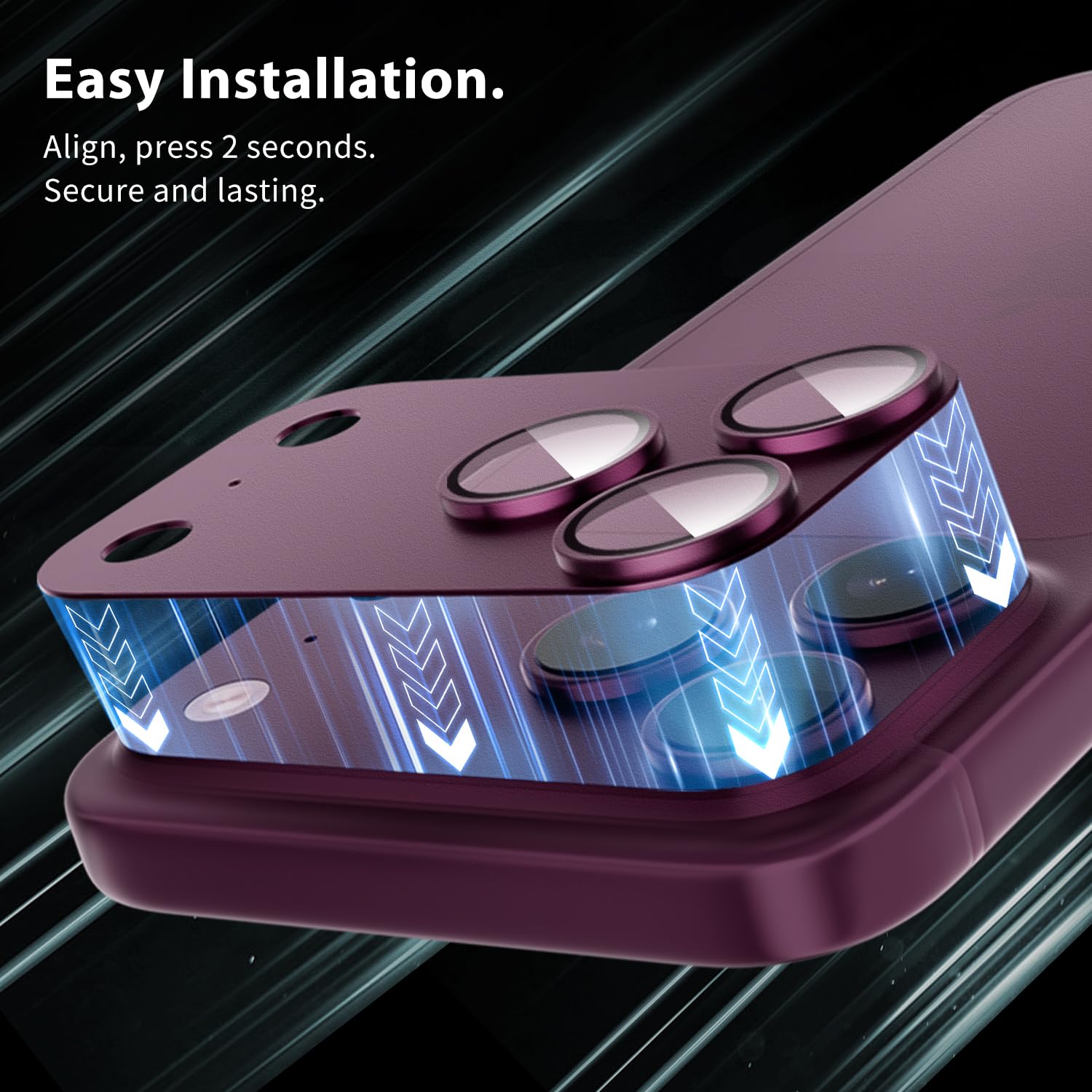 Burgundy iPhone 18 Pro Max_07 Iphone 18 Pro İçin Tam Kaplayan Safir Kamera Koruma Lensi bordo