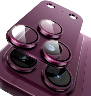 Iphone 18 Promax İçin Tam Kaplayan Safir Kamera Koruma Lensi bordo
