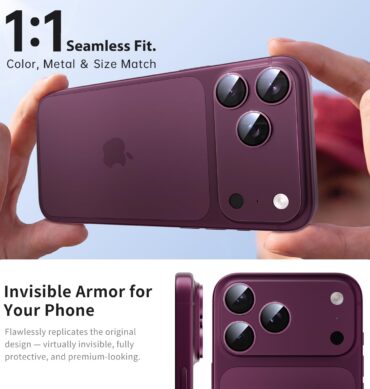 Iphone 18 Promax İçin Tam Kaplayan Safir Kamera Koruma Lensi bordo