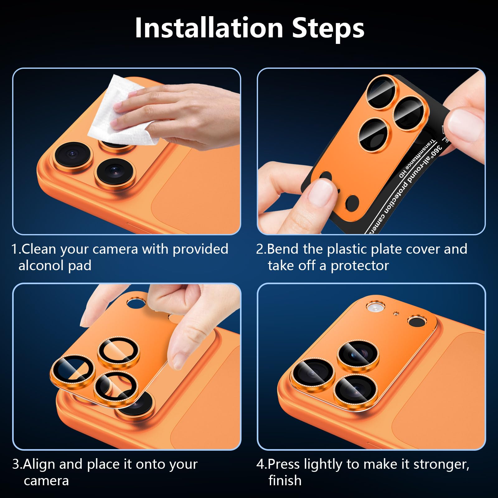 Cosmic Orange iPhone 17 Pro_07 Iphone 17 Pro İçin Tam Kaplayan Safir Kamera Koruma Lensi turuncu