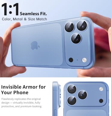Iphone 18 Pro İçin Tam Kaplayan Safir Kamera Koruma Lensi mavi