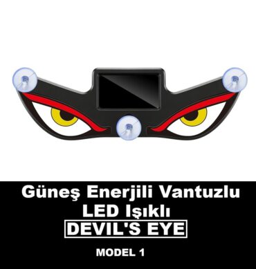 Güneş Enerjili Araba Neon Işığı Kablosuz Havalı Şeytan Gözü Led Ortam Işığı Vakumlu Devils Eye
