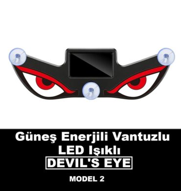 Güneş Enerjili Araba Neon Işığı Kablosuz Havalı Şeytan Gözü Led Ortam Işığı Vakumlu Devils Eye