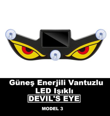 Güneş Enerjili Araba Neon Işığı Kablosuz Havalı Şeytan Gözü Led Ortam Işığı Vakumlu Devils Eye