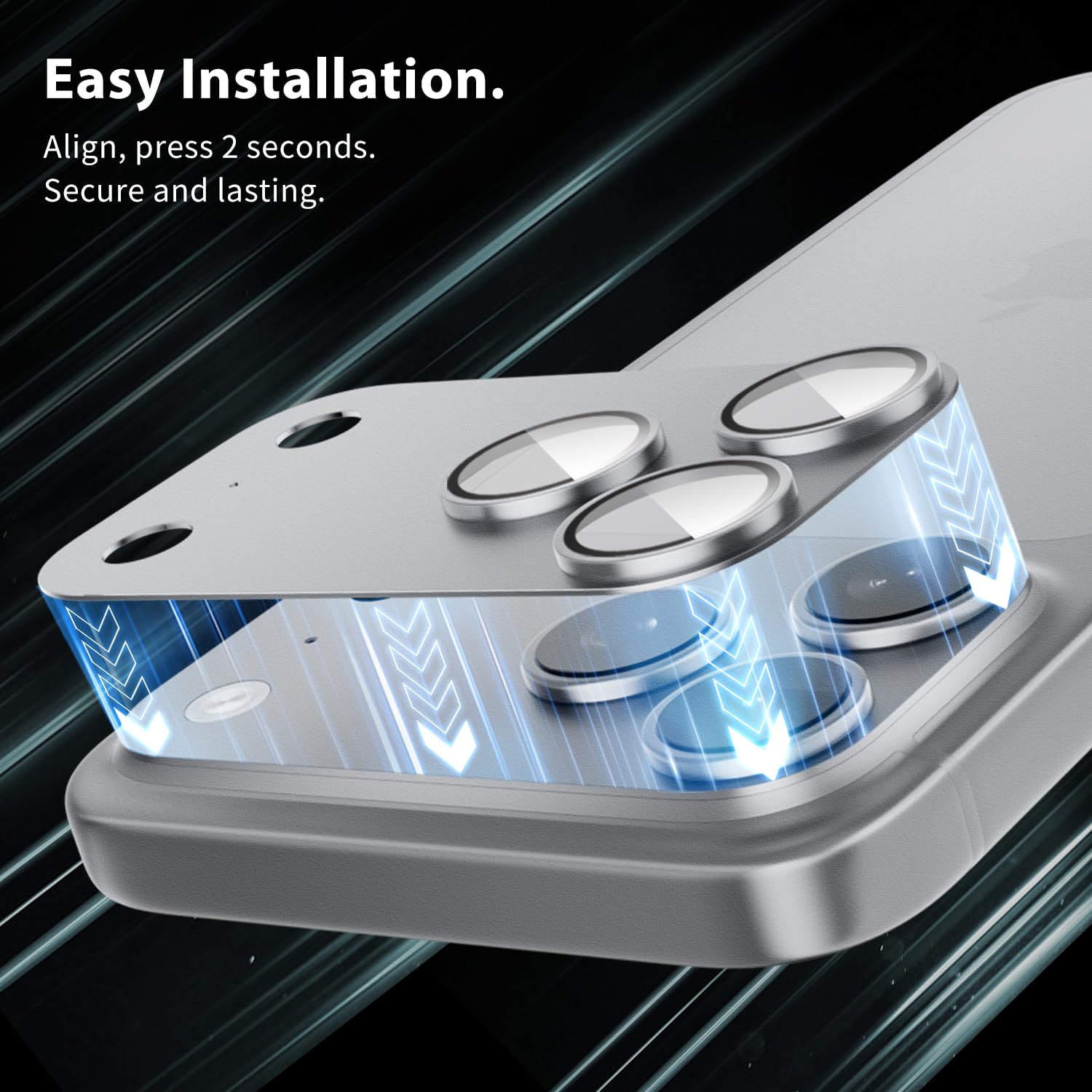 Silver iPhone 18 Pro Max_07 Iphone 18 Pro İçin Tam Kaplayan Safir Kamera Koruma Lensi gri