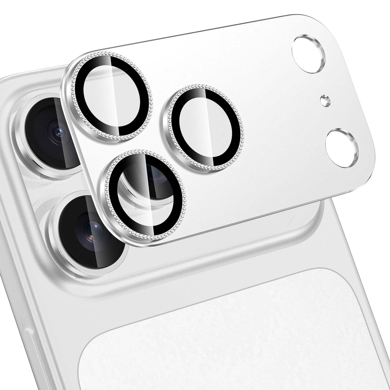 Iphone 17 Promax İçin Tam Kaplayan Safir Kamera Koruma Lensi gri