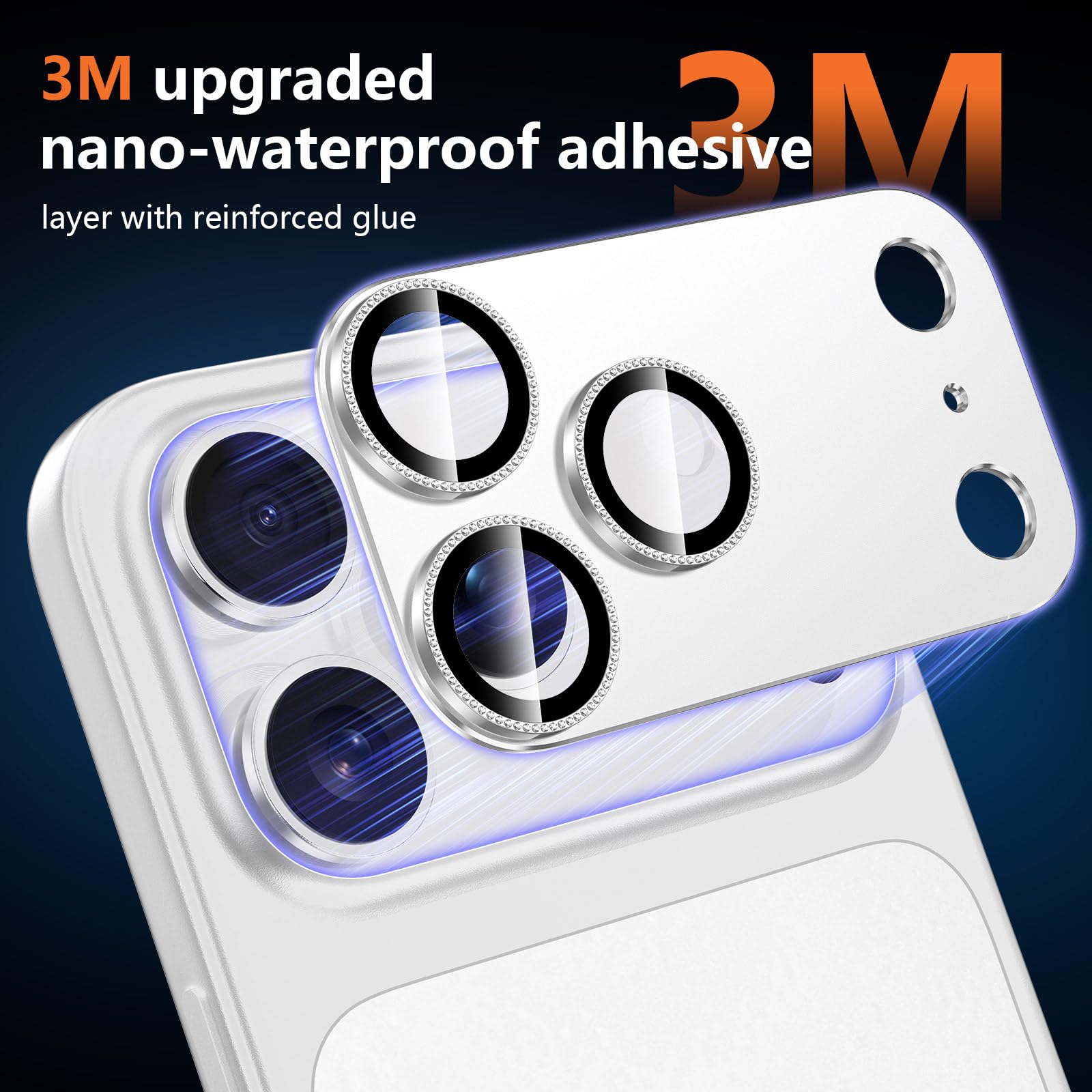 Iphone 17 Promax İçin Tam Kaplayan Safir Kamera Koruma Lensi gri