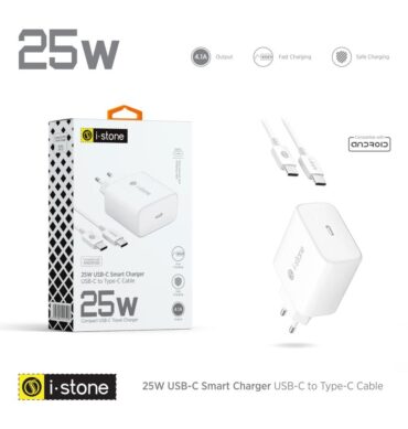 İ-STONE STN-25 25 Watt Hızlı Şarj Adaptörü + TYPE-C TO TYPE-C Kablo
