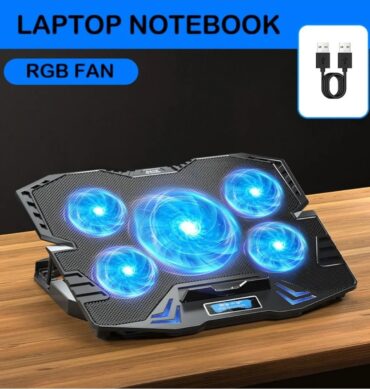 Laptop ve Notebook İçin Ayarlanabilir RGB Işıklı Sessiz Soğutucu Fan