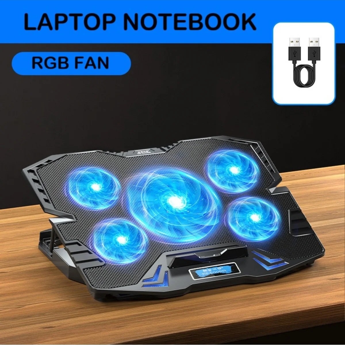 Laptop ve Notebook İçin Ayarlanabilir RGB Işıklı Sessiz Soğutucu Fan Laptop ve Notebook İçin Ayarlanabilir RGB Işıklı Sessiz Soğutucu Fan