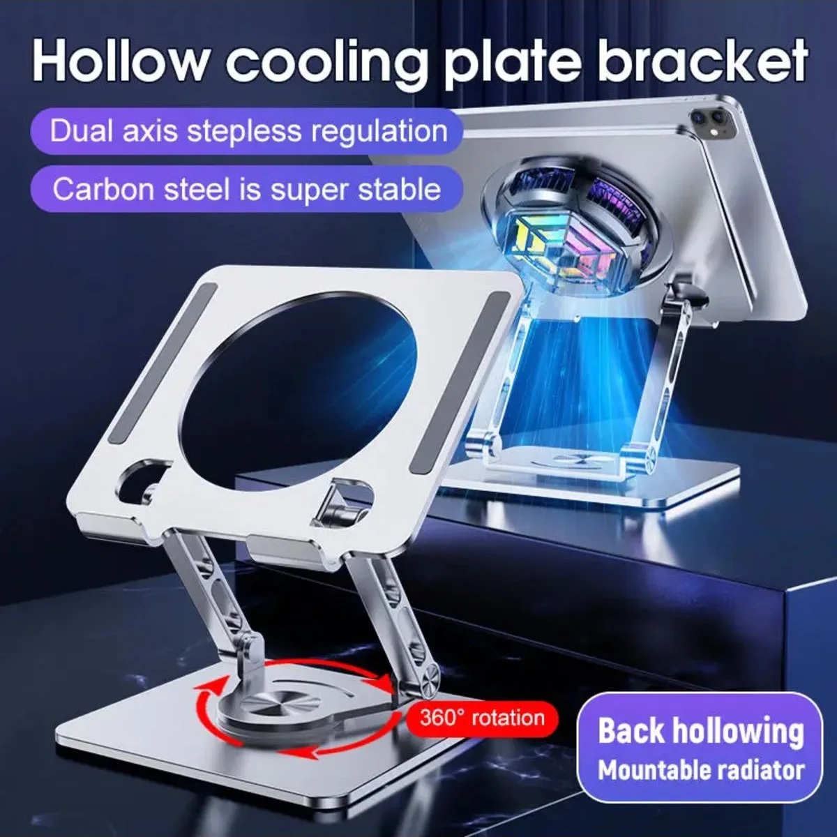 Metal Tablet Standı 360 Derece Dönebilen Açı ve Yükseklik Ayarlı Alüminyum Stant