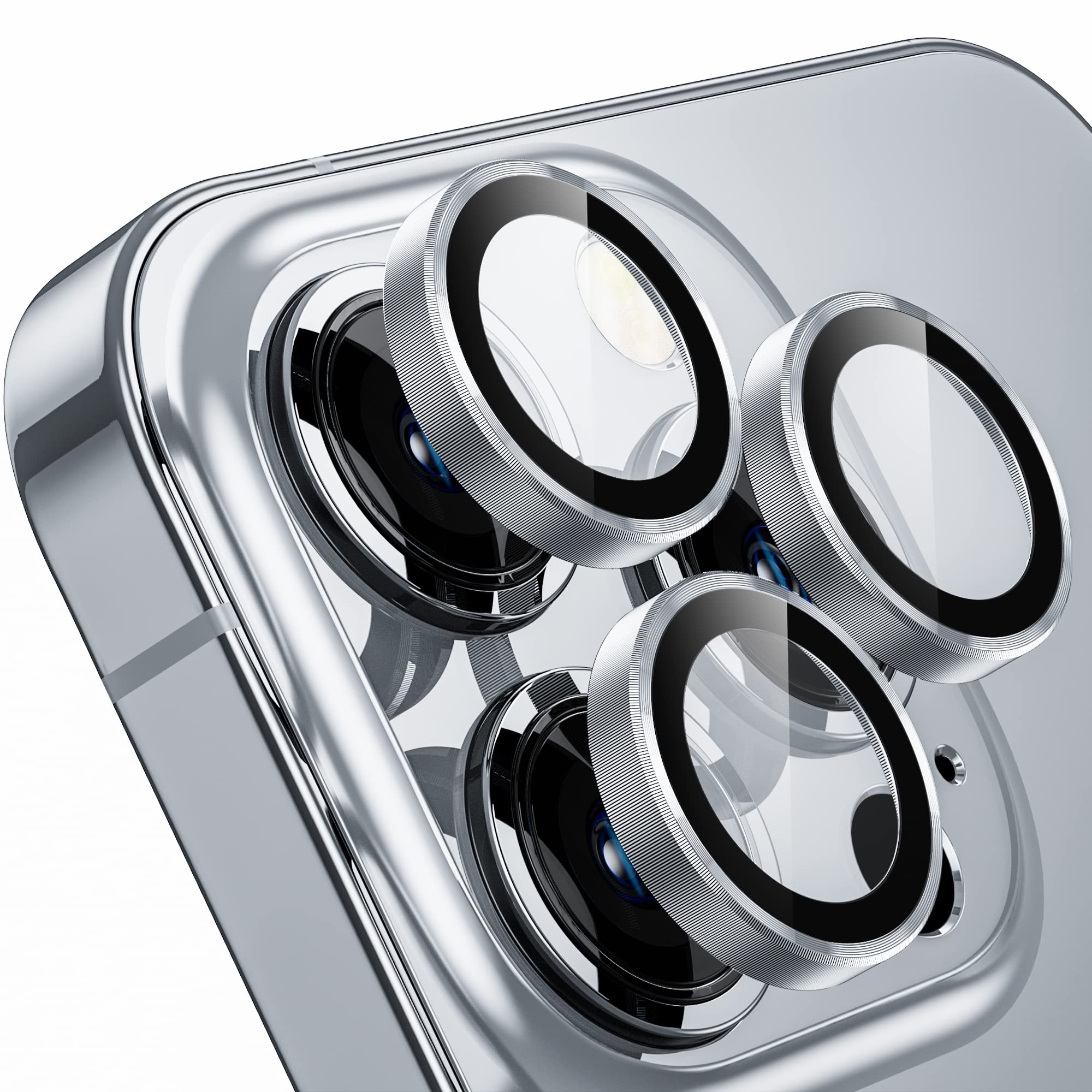 Iphone 14 Promax İçin Safir Kamera Koruma Lensi Gümüş Silver