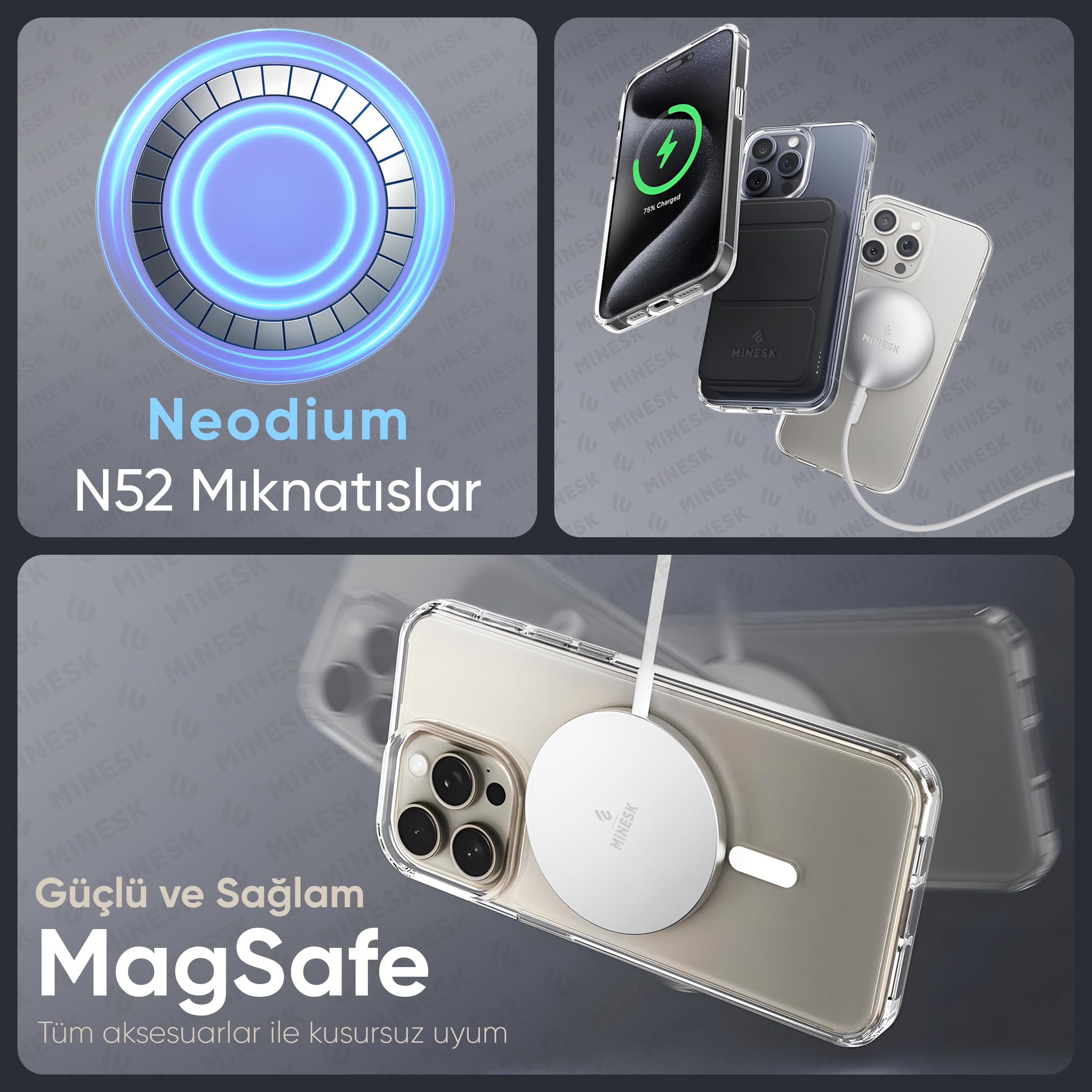 Iphone 16E İçin Magsafe Özellikli Şeffaf Silikon Kılıf Kapak Iphone 16E İçin Magsafe Özellikli Şeffaf Silikon Kılıf Kapak