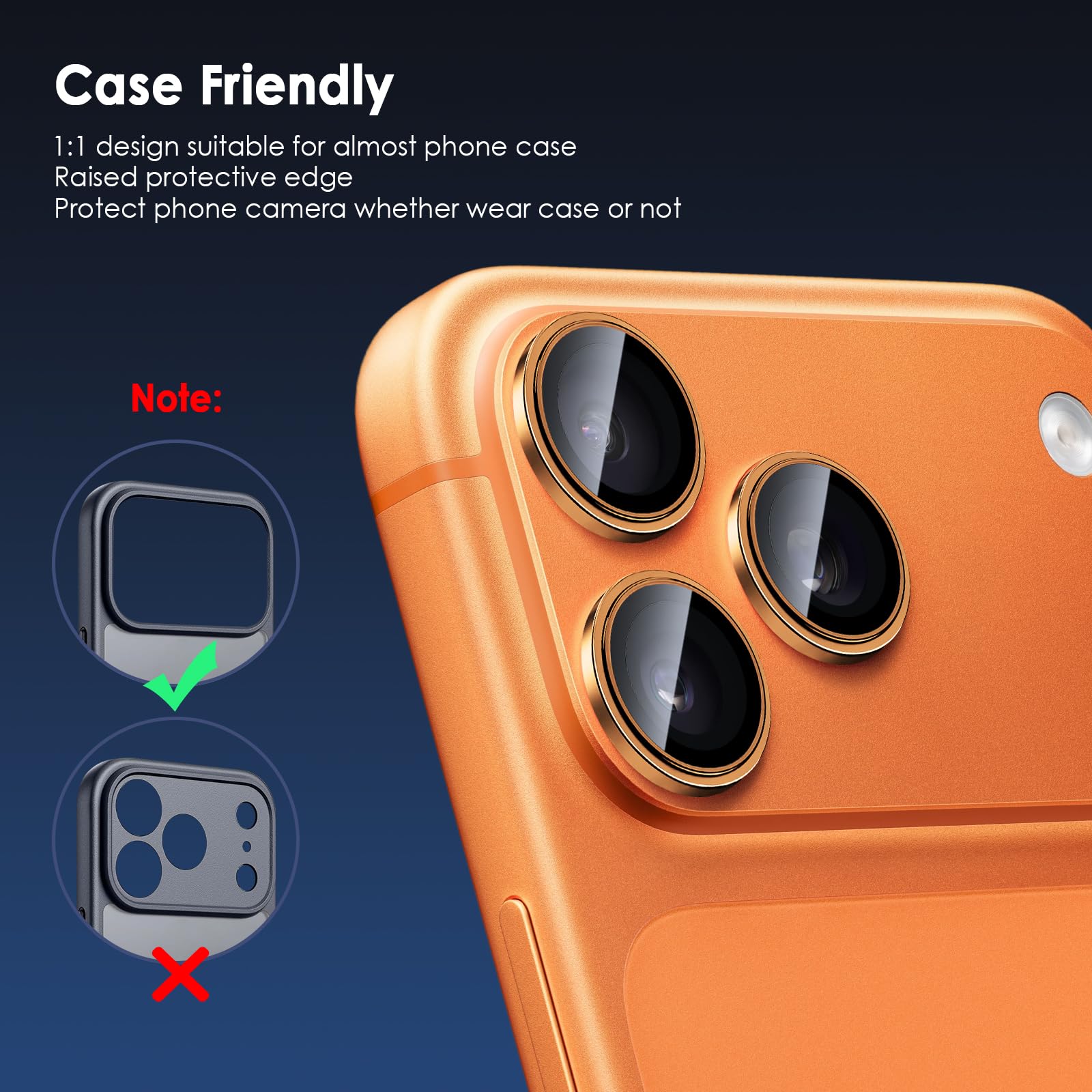 Iphone 17 Promax İçin Safir Kamera Koruma Lensi Turuncu Iphone 17 Promax İçin Safir Kamera Koruma Lensi Turuncu