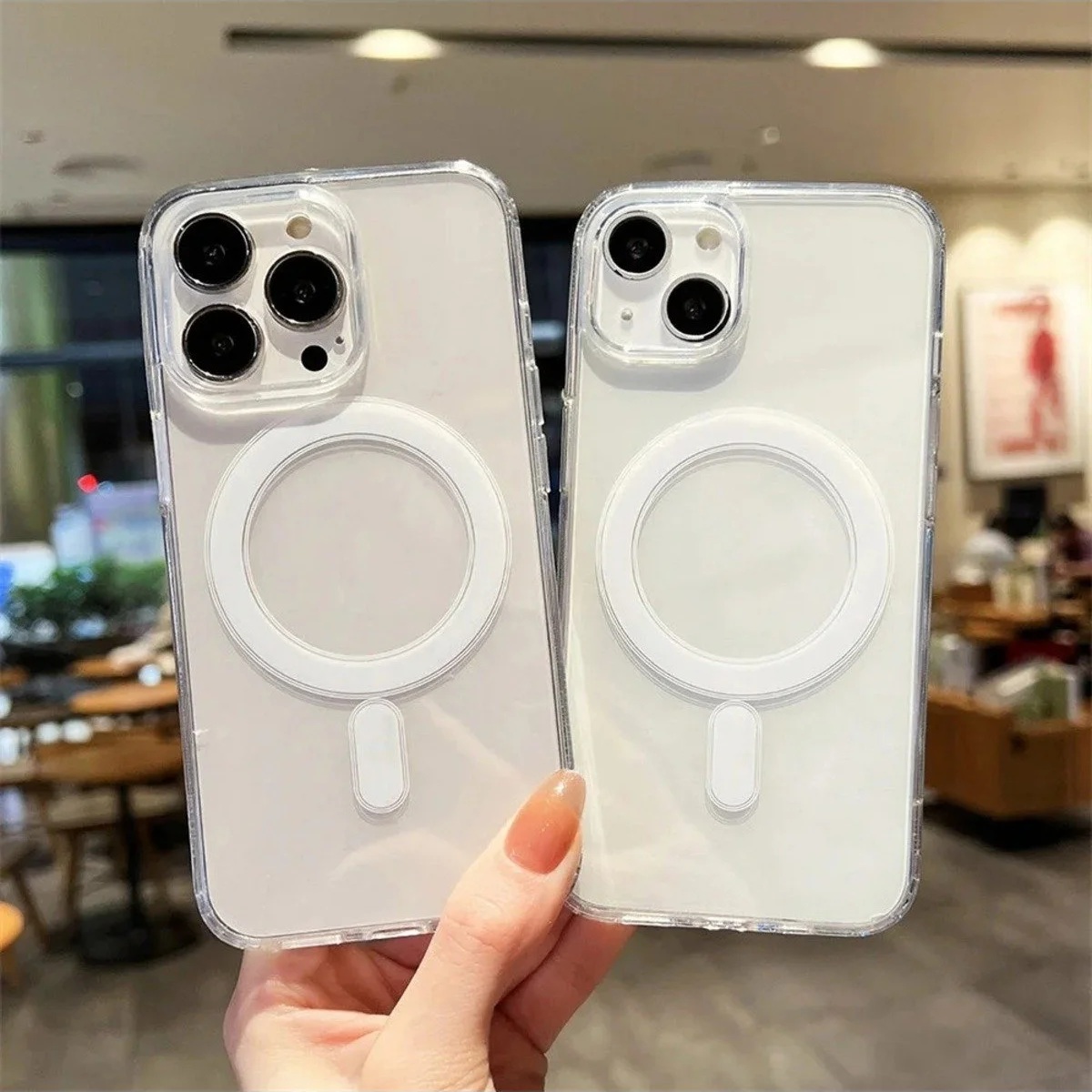 Iphone 12 İçin Magsafe Özellikli Şeffaf Silikon Kılıf Kapak