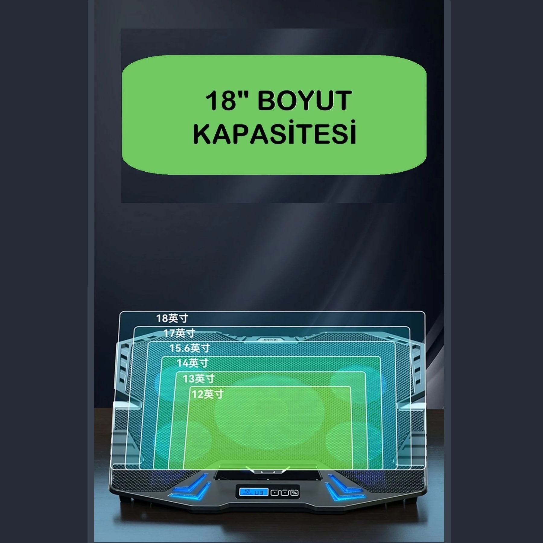 Laptop ve Notebook İçin Ayarlanabilir RGB Işıklı Sessiz Soğutucu Fan Laptop ve Notebook İçin Ayarlanabilir RGB Işıklı Sessiz Soğutucu Fan