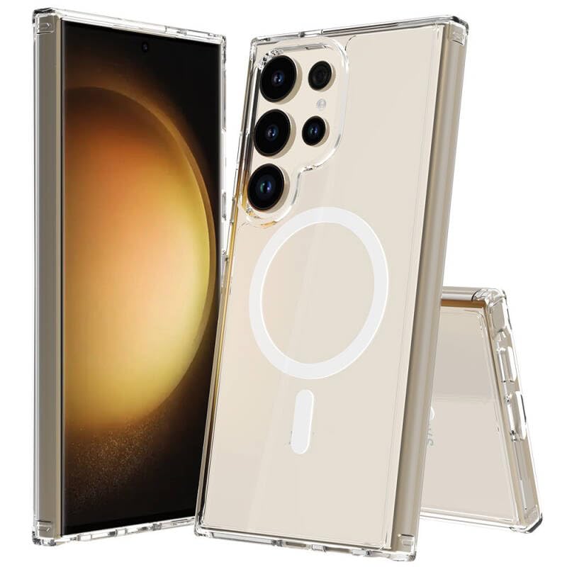 Samsung Galaxy S25 Ultra İçin Magsafe Özellikli Şeffaf Silikon Kılıf Kapak Samsung Galaxy S25 Ultra İçin Magsafe Özellikli Şeffaf Silikon Kılıf Kapak