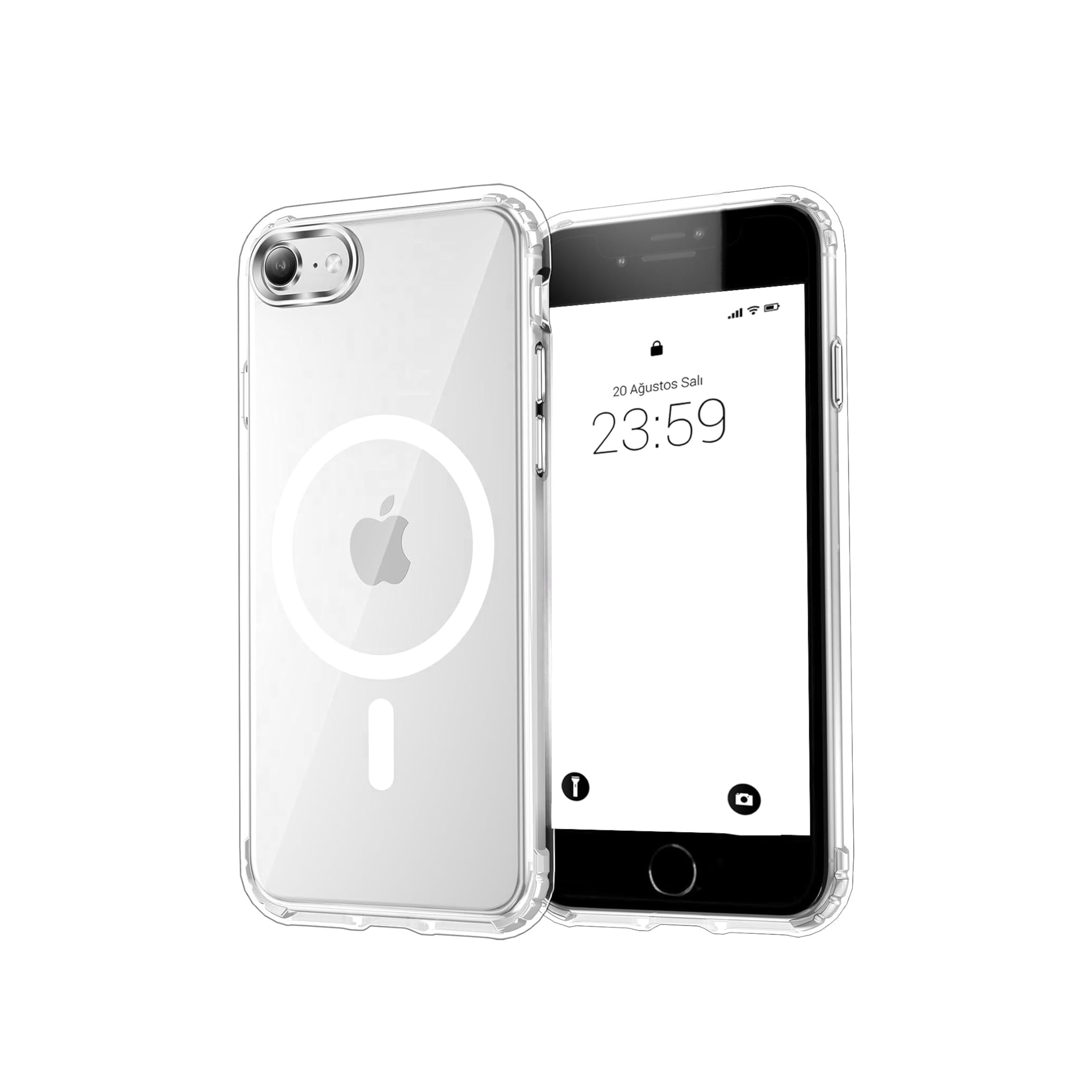 Iphone 8 Plus İçin Magsafe Özellikli Şeffaf Silikon Kılıf Kapak Iphone 8 Plus İçin Magsafe Özellikli Şeffaf Silikon Kılıf Kapak