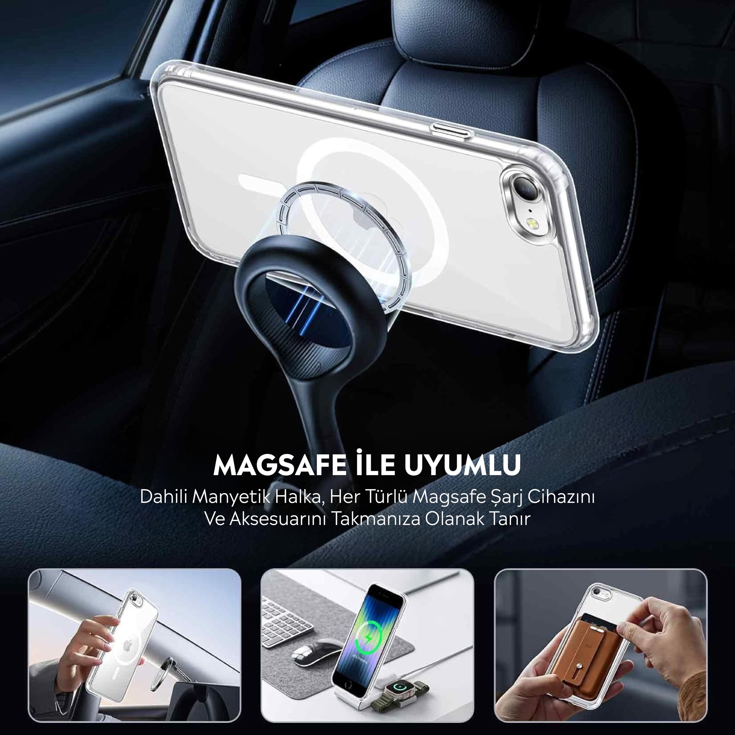 Iphone 8 Plus İçin Magsafe Özellikli Şeffaf Silikon Kılıf Kapak Iphone 8 Plus İçin Magsafe Özellikli Şeffaf Silikon Kılıf Kapak