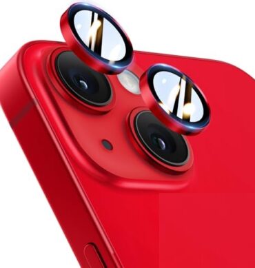 Iphone 14 İçin Safir Kamera Koruma Lensi Kırmızı Red