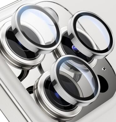 Iphone 15 Promax İçin Safir Kamera Koruma Lensi Gri Titanyum