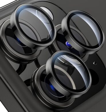 Iphone 15 Pro İçin Safir Kamera Koruma Lensi Siyah Titanium