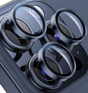 Iphone 15 Pro İçin Safir Kamera Koruma Lensi Mavi Titanium