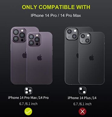 Iphone 14 Promax İçin Safir Kamera Koruma Lensi Derin Mor