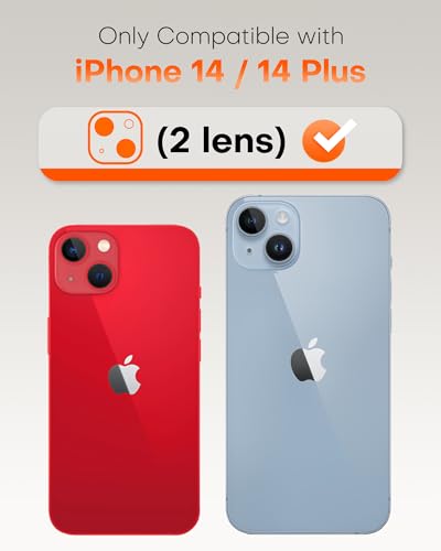 Iphone 14 İçin Safir Kamera Koruma Lensi Kırmızı Red