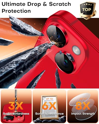 Iphone 14 Plus İçin Safir Kamera Koruma Lensi Kırmızı Red