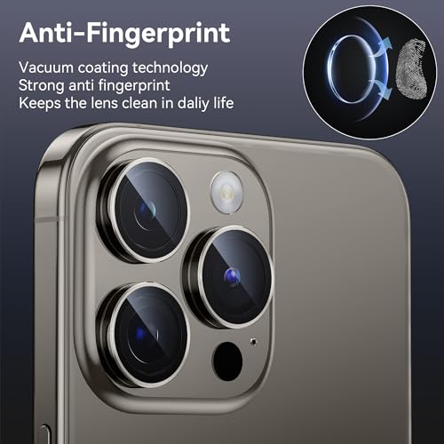 Iphone 15 Pro İçin Safir Kamera Koruma Lensi Naturel Titanium