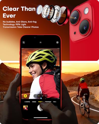 Iphone 14 İçin Safir Kamera Koruma Lensi Kırmızı Red