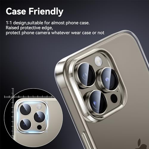 Iphone 15 Promax İçin Safir Kamera Koruma Lensi Naturel Titanyum