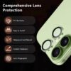 Iphone 17 İçin Safir Kamera Koruma Lensi Yeşil