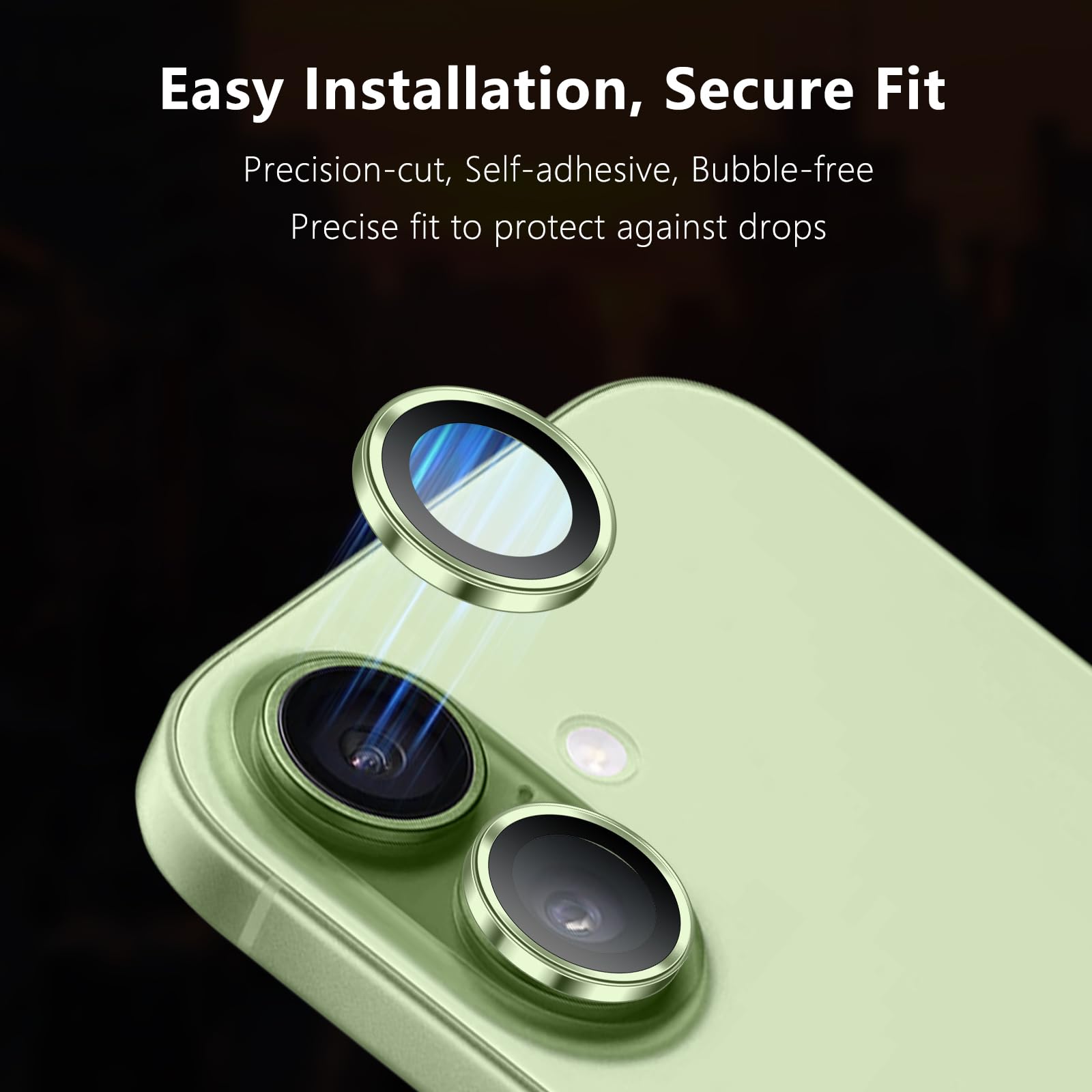 Iphone 17 İçin Safir Kamera Koruma Lensi Yeşil