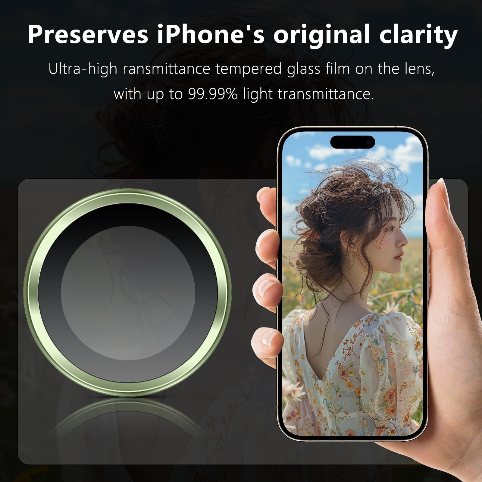 Iphone 17 İçin Safir Kamera Koruma Lensi Yeşil