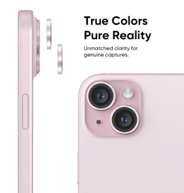 Iphone 15 İçin Safir Kamera Koruma Lensi Pembe