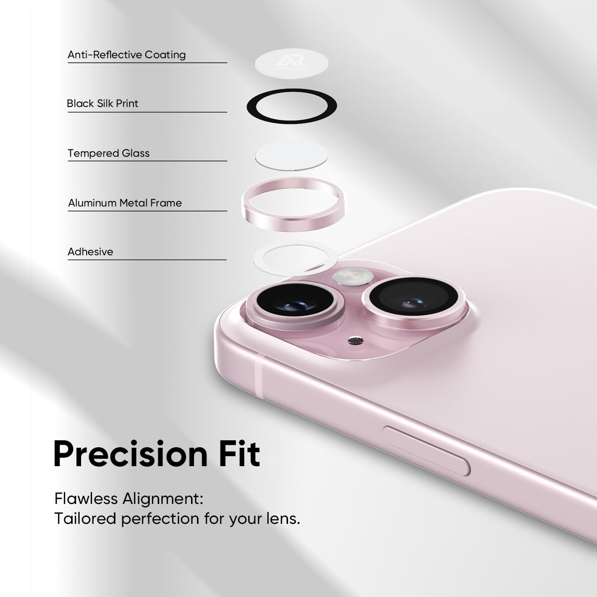 Iphone 15 İçin Safir Kamera Koruma Lensi Pembe Iphone 15 İçin Safir Kamera Koruma Lensi Pembe