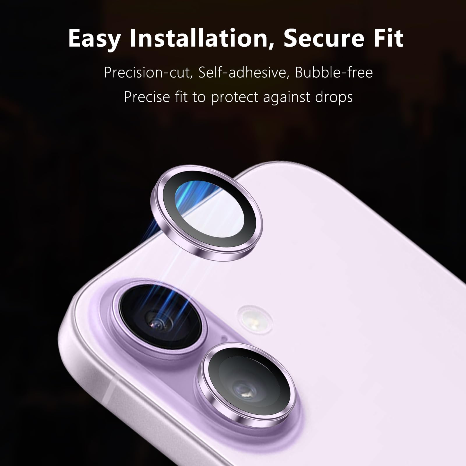 Iphone 17 İçin Safir Kamera Koruma Lensi Lavanta