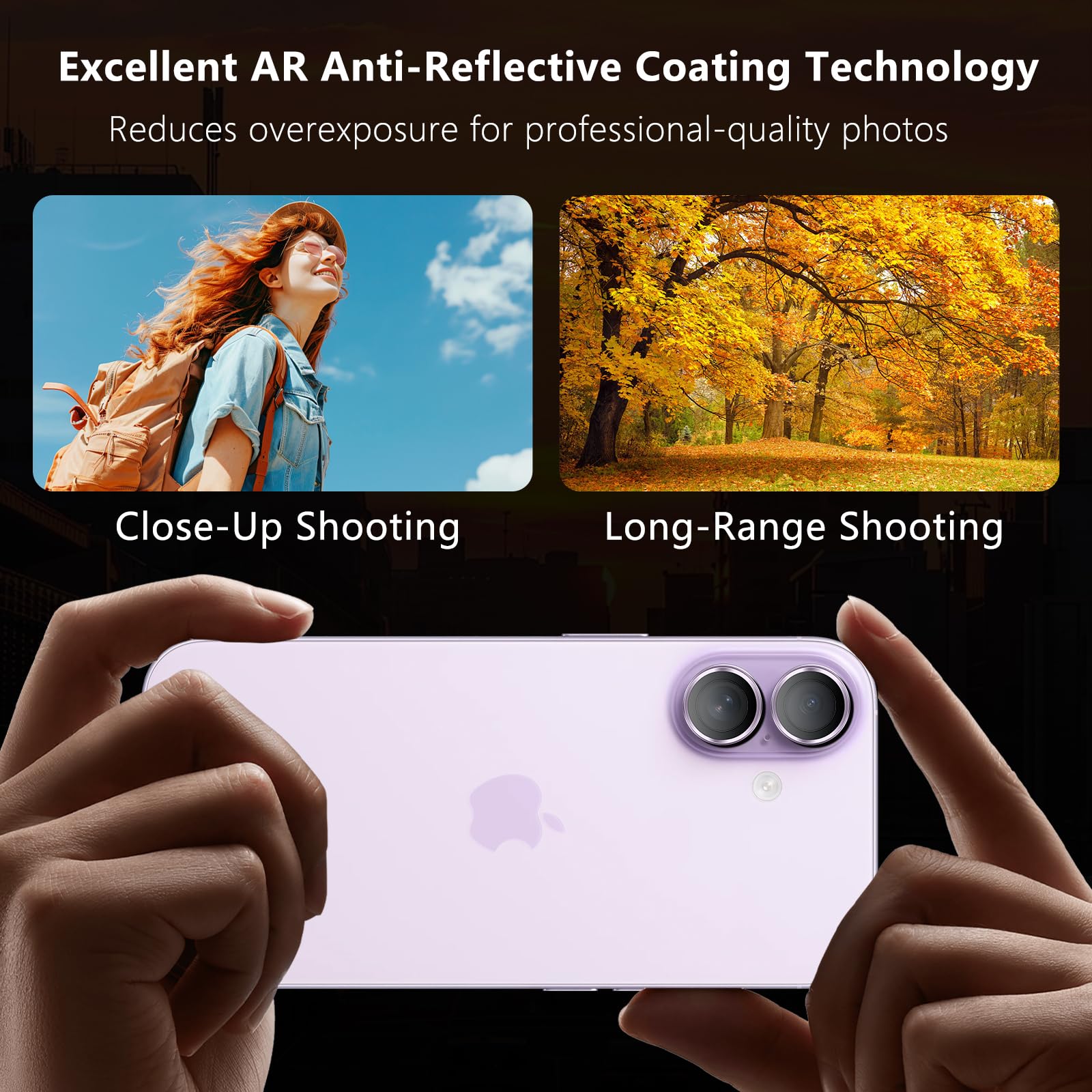 Iphone 17 İçin Safir Kamera Koruma Lensi Lavanta
