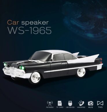 WS-1965 Nostaljik Klasik Araba Tasarımlı Bluetooth Hoparlör (FM Radyo / TWS / TF / USB) Siyah
