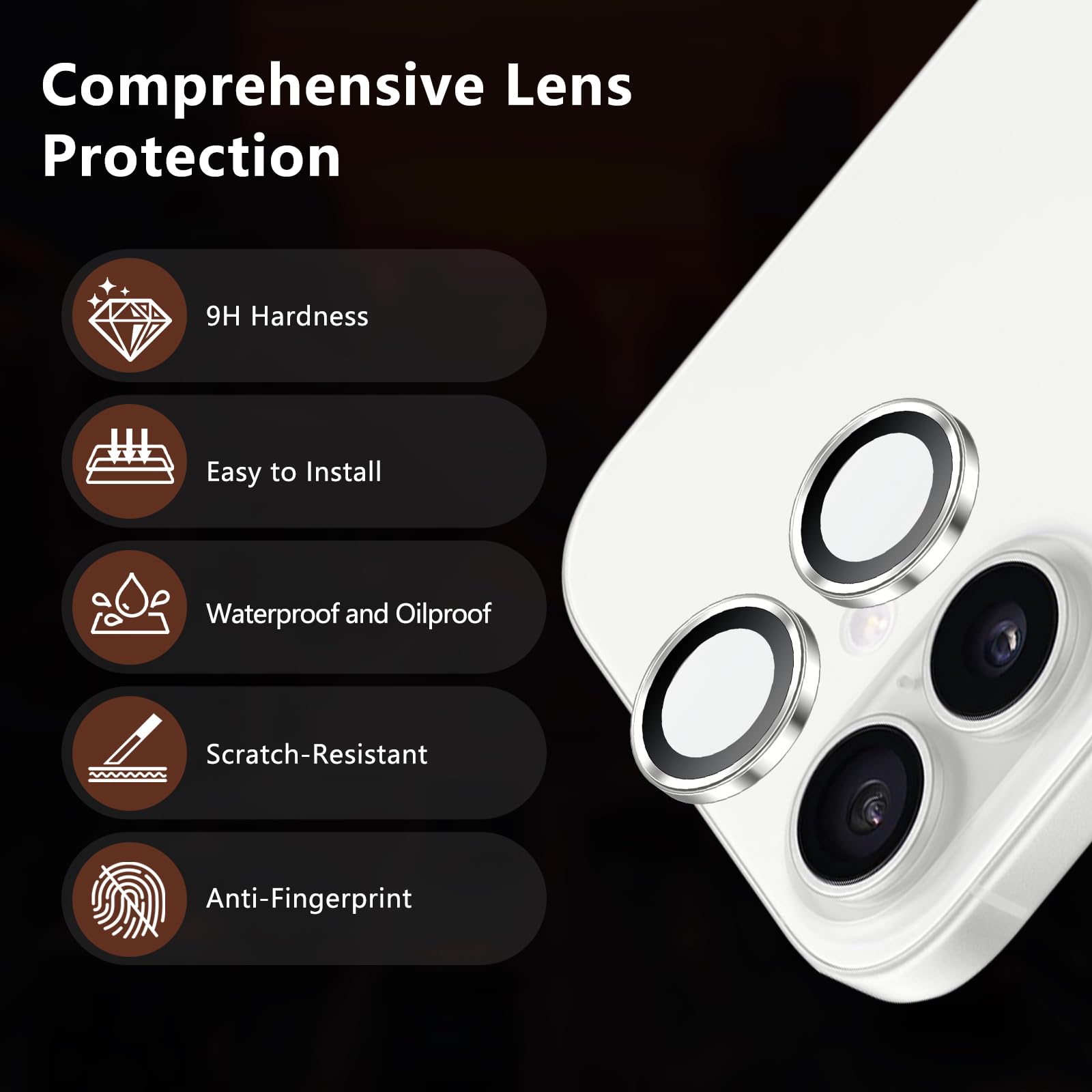 Iphone 17 İçin Safir Kamera Koruma Lensi Gri