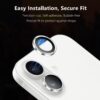 Iphone 17 İçin Safir Kamera Koruma Lensi Gri
